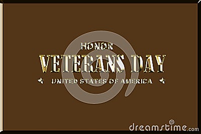 American veterans day illustration - golden 3d illustration Cartoon Illustration