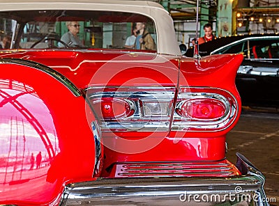 American Vintage car 1958 Ford Fairlane 500. Backight detail Editorial Stock Photo