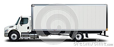 American white delivery truck side view. Stock Photo