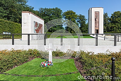 American WW2 Cemetery with grave general Patton in Luxembourg Editorial Stock Photo