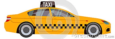 American yellow taxi car icon. Passenger transport Vector Illustration