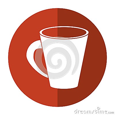 Americano coffee cup cream-circle icon shadow Vector Illustration