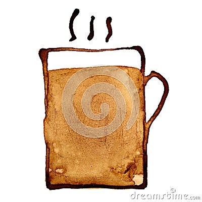 Americano - Coffee mug with steam Cartoon Illustration