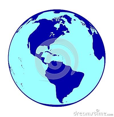 The Americas Globe Vector Illustration