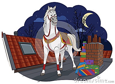 Amerigo, the horse of Sinterklaas Vector Illustration