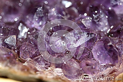 Amethyst cluster close-up Stock Photo