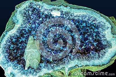 Amethyst Crystals in nature. Geode crystals. Stock Photo