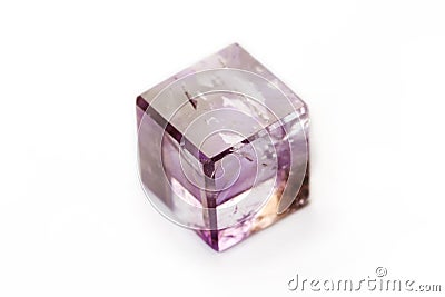 Amethyst cube isolated on a white background Stock Photo