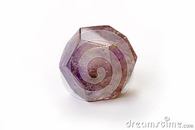 Amethyst dodecahedron isolated on a white background. Stock Photo