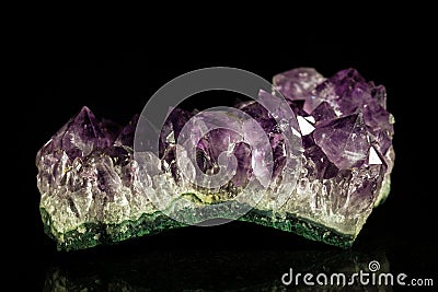 Amethyst druse, black background Stock Photo