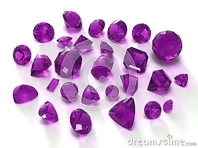 Amethyst gems Stock Photo