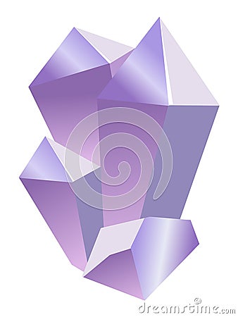 Amethyst, mineral series Cartoon Illustration