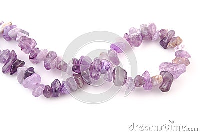 Amethyst natural crystals gem isolated on white background Stock Photo