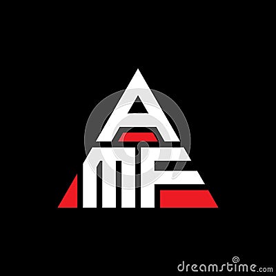 AMF triangle letter logo design with triangle shape. AMF triangle logo design monogram. AMF triangle vector logo template with red Vector Illustration