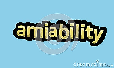 AMIABIILITY writing vector design on a blue background Vector Illustration