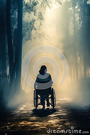 Young woman with Cerebral Palsy. Seeking healing from god. Inclusion, respect, equality, dignity and Empowerment. Stock Photo