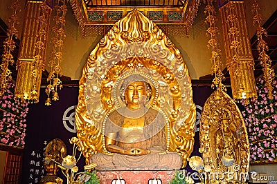 Amida Nyorai at Hase Dera Kannon Buddhist Temple, Kamakura, Japan Stock Photo