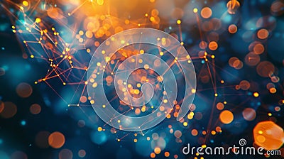 Amidst the chaos of a blockchain thunderstorm new connections are formed and tested creating a stronger and more secure Stock Photo