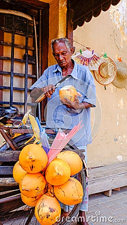 Coconut Seller Galle, Sri Lanka Editorial Stock Photo