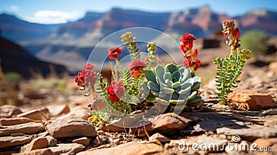 Amidst the desert, green cacti emerge as nature's marvels Stock Photo