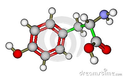 Amino acid tyrosine molecular structure Stock Photo