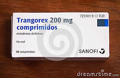 Amiodarone is an antiarrhythmic medication used to treat and prevent a number of types of irregular heartbeats Editorial Stock Photo