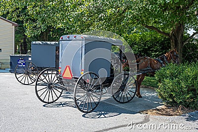 Amish Buggy, Lancaster County, Pennsylvania Editorial Stock Photo
