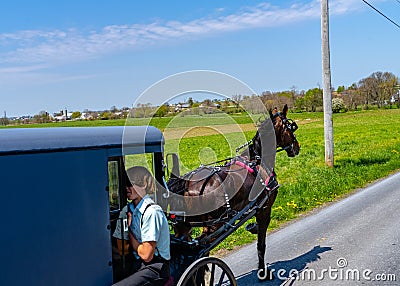 Amish Country, view from a wagon Lancaster, PA US Editorial Stock Photo