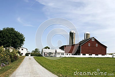 Amish farm and house Stock Photo