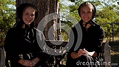 Amish Girls Editorial Stock Photo