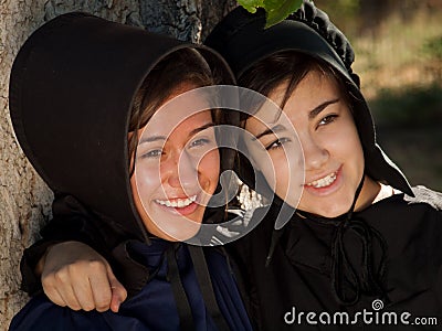 Amish Girls Editorial Stock Photo