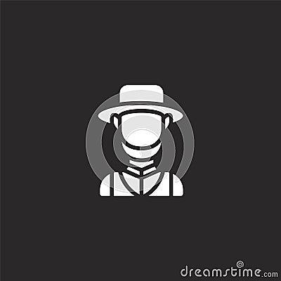 amish icon. Filled amish icon for website design and mobile, app development. amish icon from filled stereotypes collection Vector Illustration