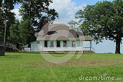 Amish school house on a hill Stock Photo