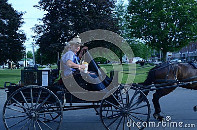 Amish teenage boys in small town America Editorial Stock Photo