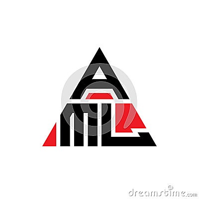 AML triangle letter logo design with triangle shape. AML triangle logo design monogram. AML triangle vector logo template with red Vector Illustration