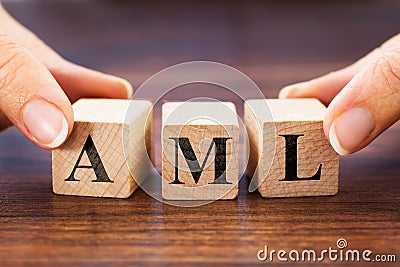 AML Wooden Letter Word Stock Photo