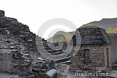 Amluk dara stupa Buddhist religion place in the swat valley, Pakistan Stock Photo