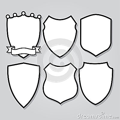 Shield Armor icon Logo Mascot vector Set 2 Vector Illustration