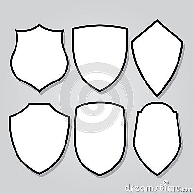 Shield Armor icon Logo Mascot vector Set 5 Vector Illustration