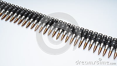 Ammo belt full of bullets Stock Photo