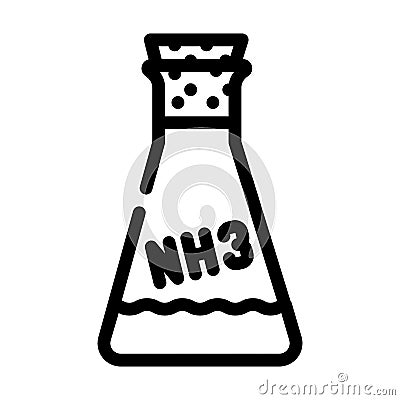 ammonia chemical flask line icon vector illustration Vector Illustration