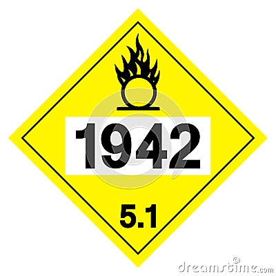 Ammonia Nitrate UN1942 Symbol Sign, Vector Illustration, Isolate On White Background, Label .EPS10 Vector Illustration