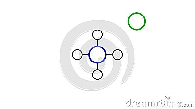 ammonium chloride molecule, structural chemical formula, ball-and-stick model, isolated image sal ammoniac Stock Photo