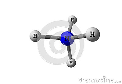 Ammonium molecular structure isolated on white Stock Photo
