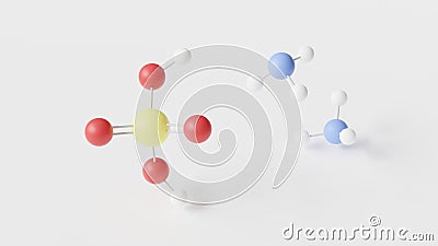 ammonium sulfate molecule 3d, molecular structure, ball and stick model, structural chemical formula ammonium sulphate Stock Photo