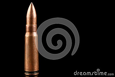 Ammunition of a high-speed rifle. Cartridges for a military rifle Stock Photo