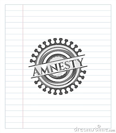 Amnesty drawn with pencil strokes. Vector Illustration. Detailed Vector Illustration