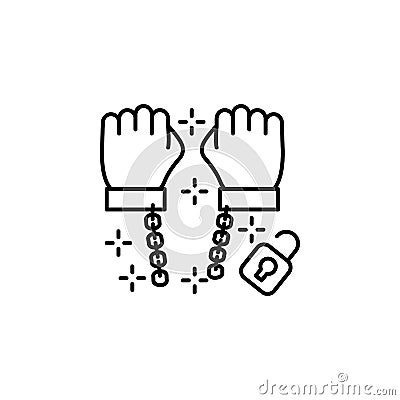 Amnesty hands chains lock icon. Element of no government organisation icon Stock Photo