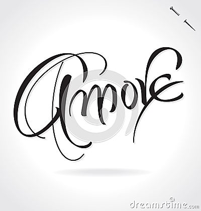 AMORE hand lettering (vector) Vector Illustration