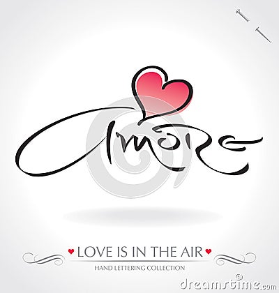 Amore hand lettering (vector) Vector Illustration